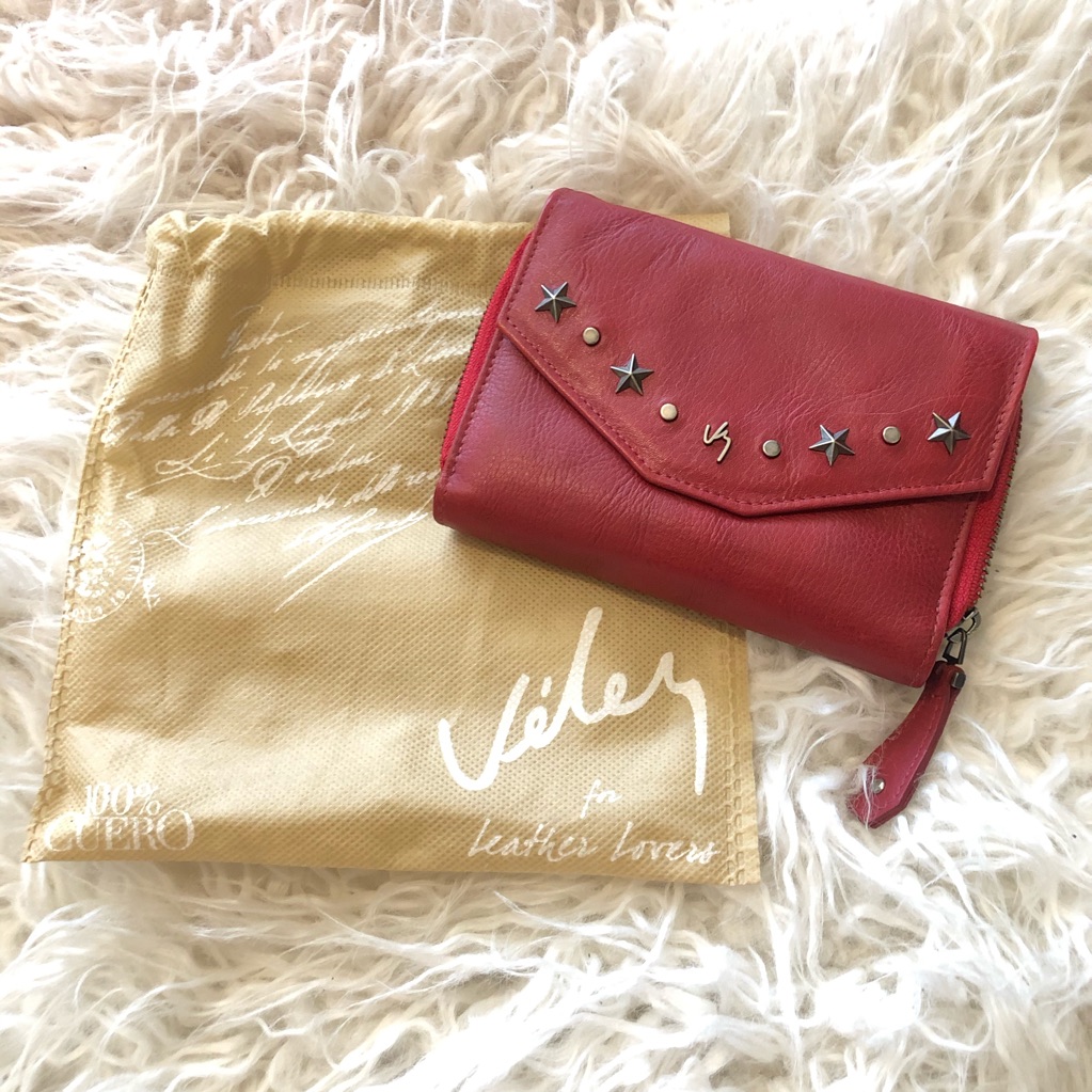 Vlez Red Leather Clutch Wallet Nwot
